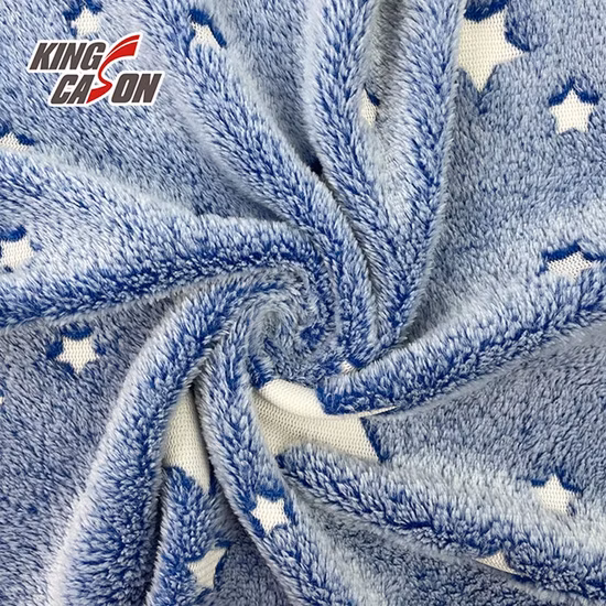 Kingcason Polyester Luminous Glow in The Dark Flannel Fleece Fabric for Blanket
